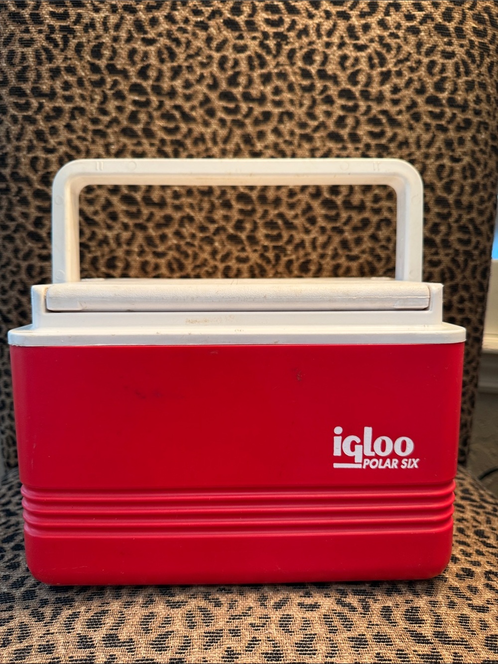 Igloo Red Cooler with White Lid and Handle